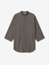 Cotton Wool Oxford Mandarin Relaxed Short Sleeve Shirt