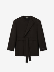 Double Weave Wool Crewneck Jacket